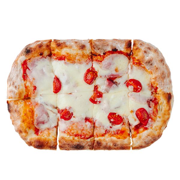 Римская пицца с копченой грудинкой