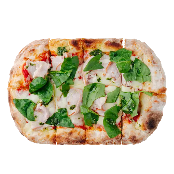Изображение Римская пицца с копченой курицей и шпинатом