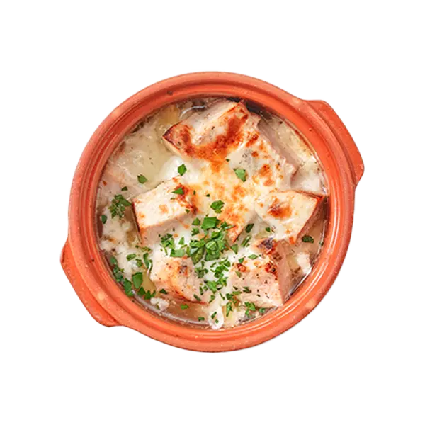 Изображение Бедро цыпленка с овощами под сырной корочкой