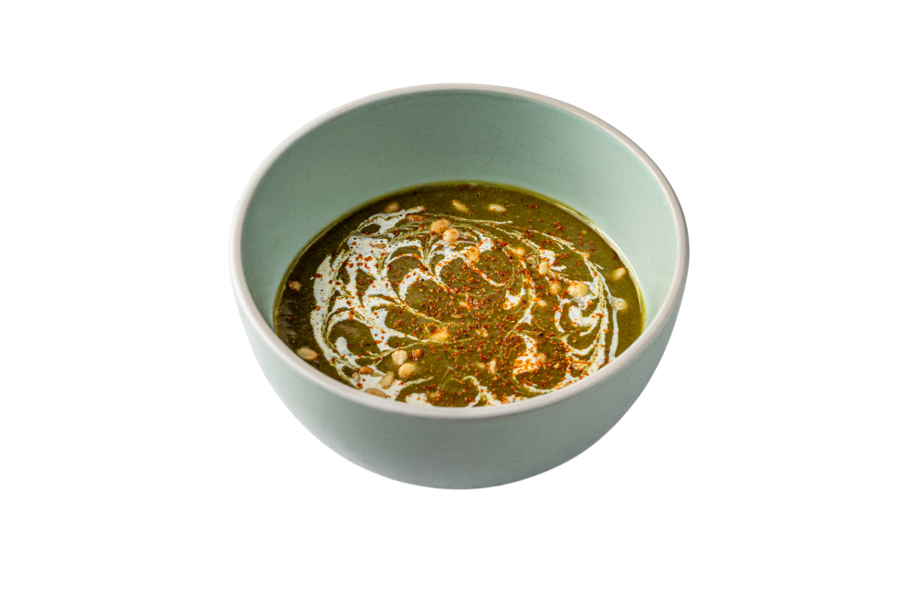 Крем-суп из шпината и нута