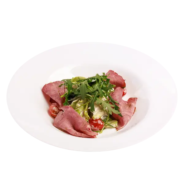 Изображение Салат с копченой телятиной и соусом тоннато