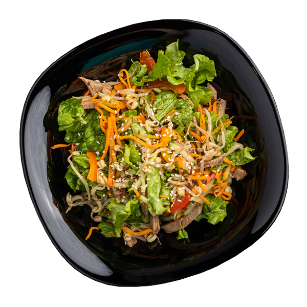 Салат с отварной говядиной