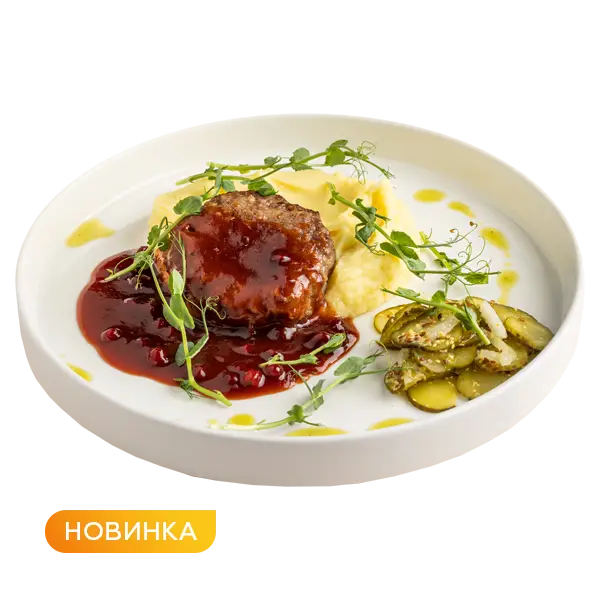 Изображение Бифштекс с брусничным тонкацу