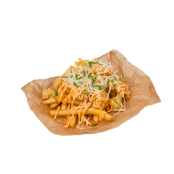 Изображение Куриный попкорн с картофелем фри