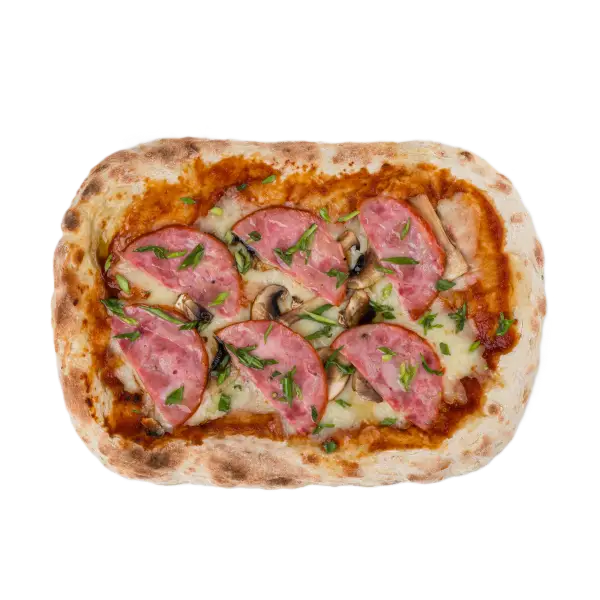 Изображение Римская пицца с ветчиной и грибами