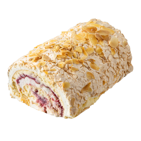 Меренговый рулет с малиной