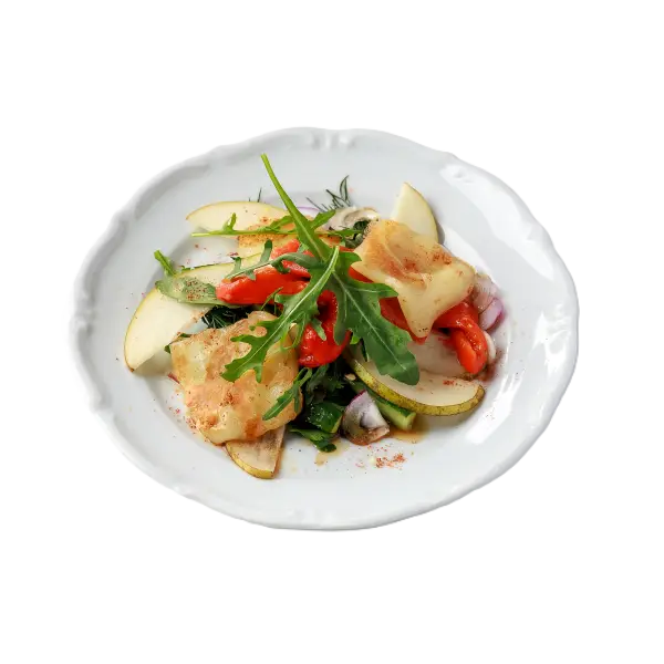 Изображение Салат с грушей и жареным сулугуни