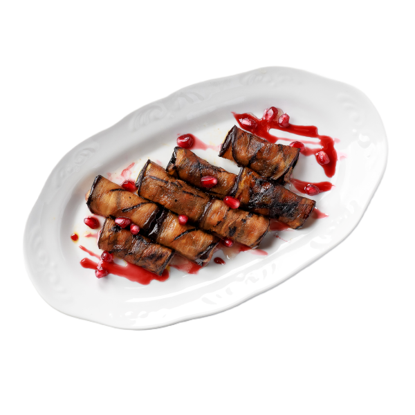 Рулетики из баклажанов с ореховой начинкой п/м