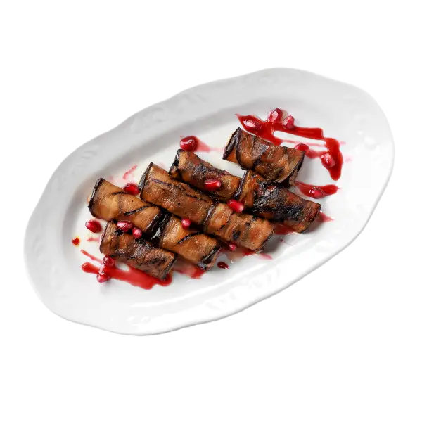 Изображение Рулетики из баклажанов с ореховой начинкой п/м