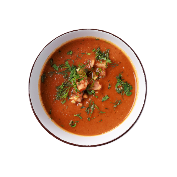 Суп-пюре из красной фасоли с овощной сальсой