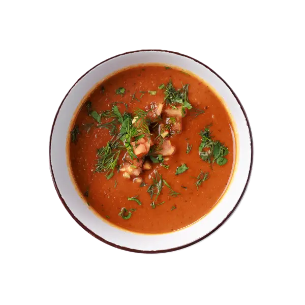 Изображение Суп-пюре из красной фасоли с овощной сальсой