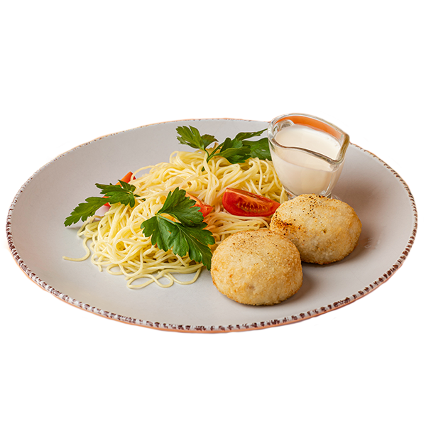 Куриные биточки со спагетти 