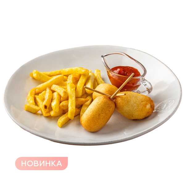 Корн-Доги из мини сосисок с картофелем фри