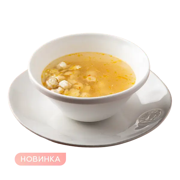 Изображение Куриный бульон с фрикадельками и лапшой