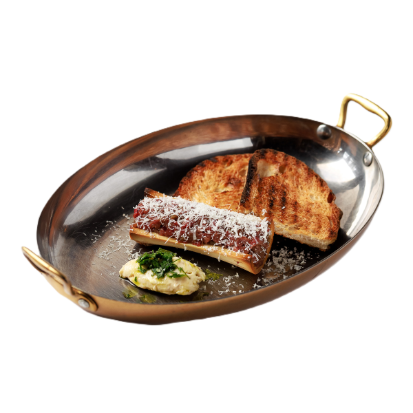 Тар тар на кости с копченым маслом 