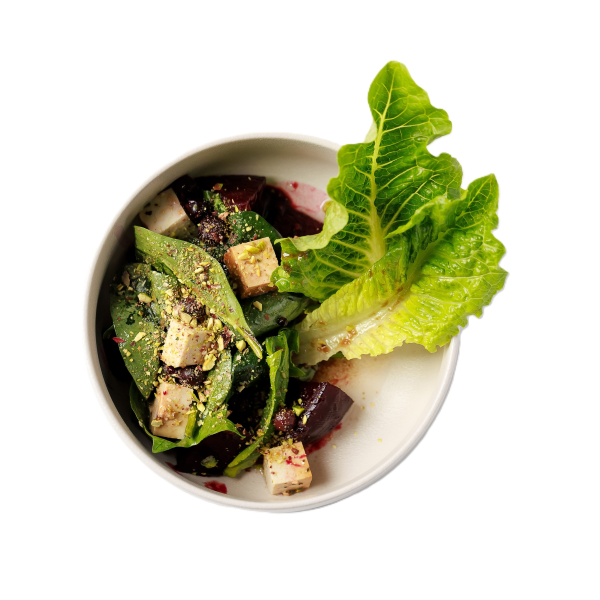 Салат с запеченой свеклой и маринованным  тофу