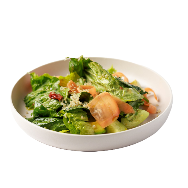 Салат с маринованной морковью, авокадо и киноа