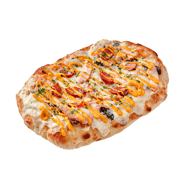 Римская пицца с ветчиной и  колбасками