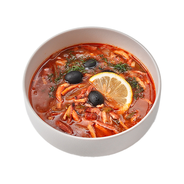 Густая мясная солянка с телятиной