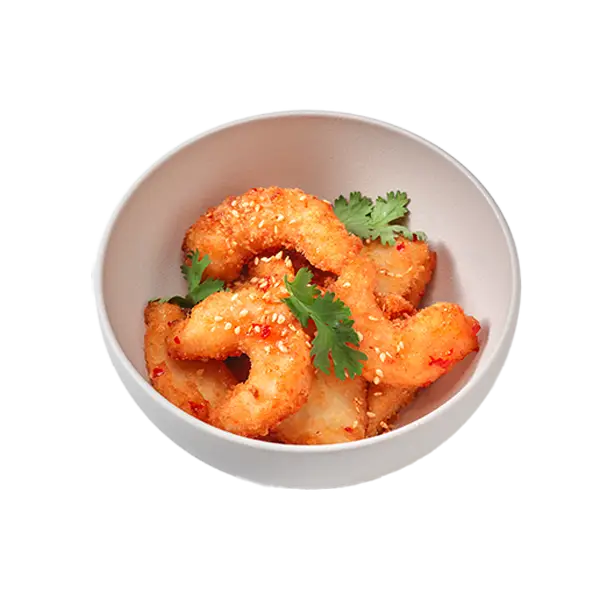 Изображение Тигровые креветки и кальмары во фритюре