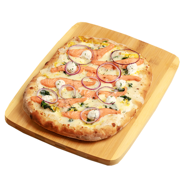 Римская пицца с форелью и шпинатом