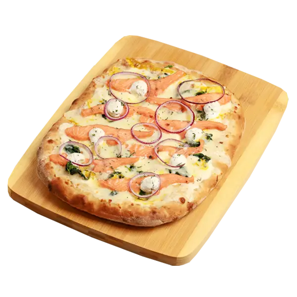 Изображение Римская пицца с форелью и шпинатом