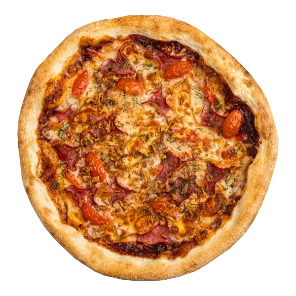 Изображение С копченой говядиной и сыром сулугуни пицца