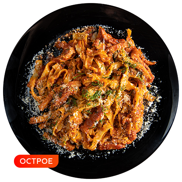 Острый с ветчиной и копченой грудинкой 