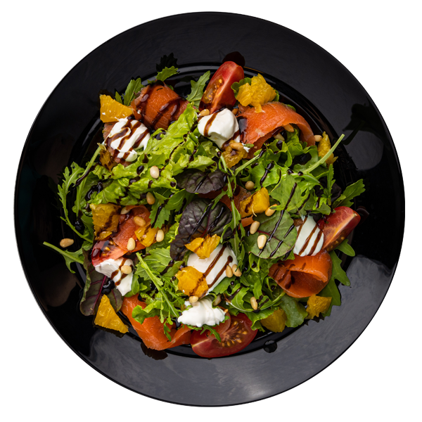 Салат с лососем и творожным сыром