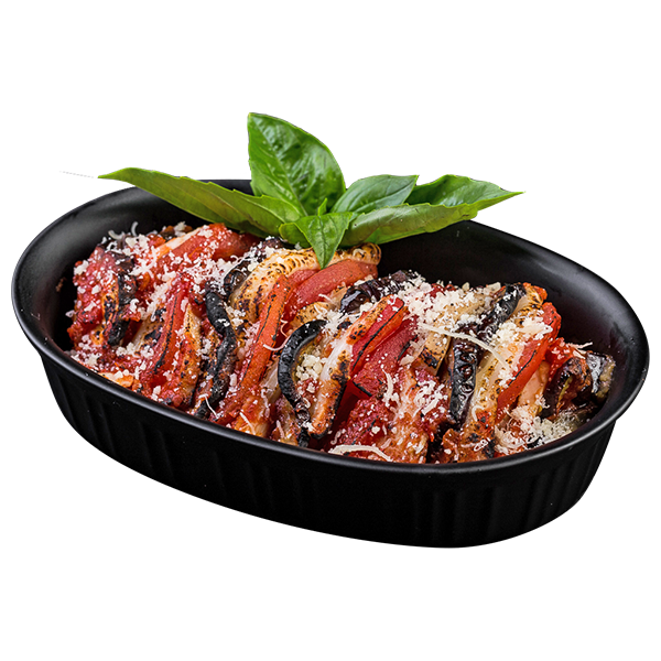 Запеченный баклажан с цыплёнком 