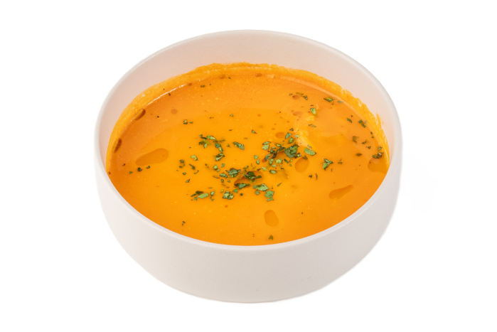 Томатный суп с морепродуктами 