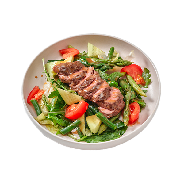 Стейк- салат с фермерской  телятиной и спаржей