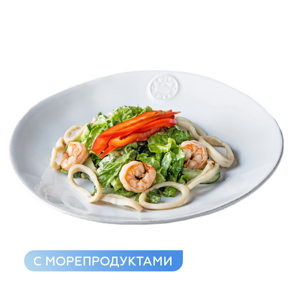 Морской салат с креветками и кальмарами