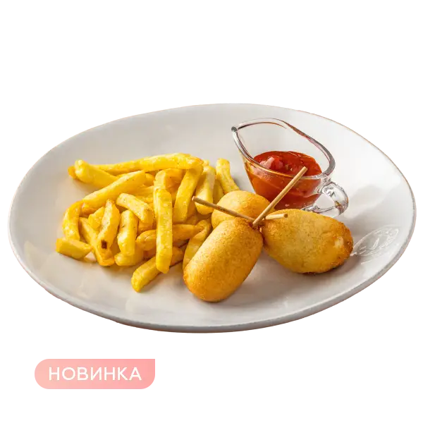 Изображение Корн-Доги из мини сосисок с картофелем фри д/м