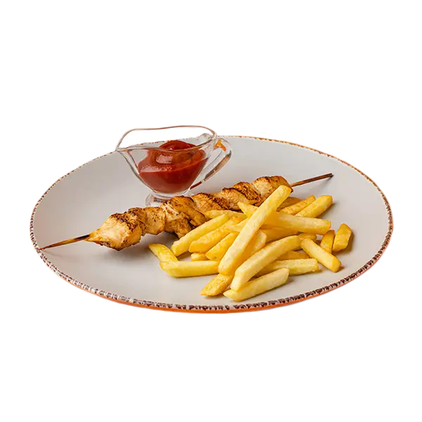 Изображение Шашлычок из курочки с фри